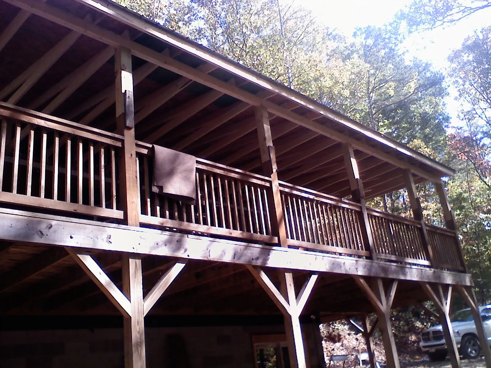 Timber framing under a new elevated porch and deck — Roof Leak Repair in Hinton by Roofing Brothers
